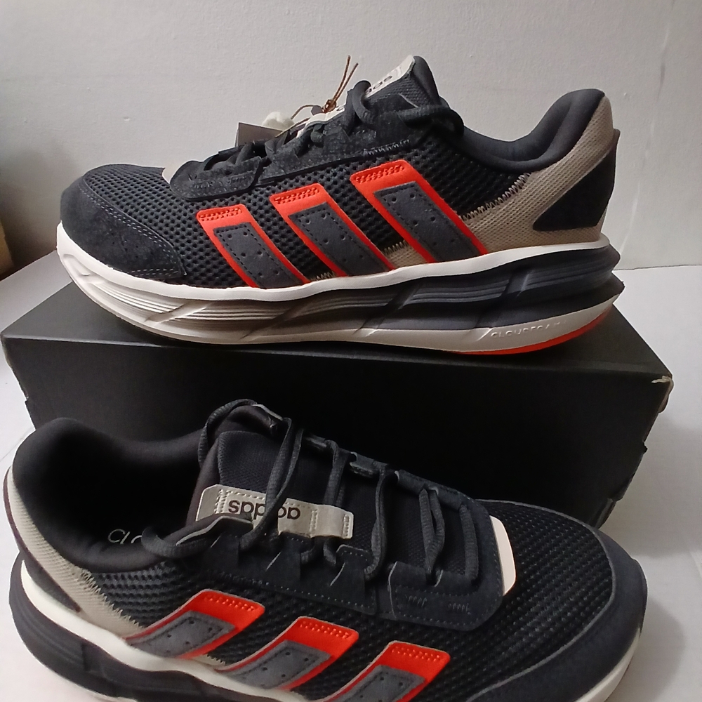 adidas Men's Black and Orange Sneakers Size 9½ New $60 - Picture 2 of 9